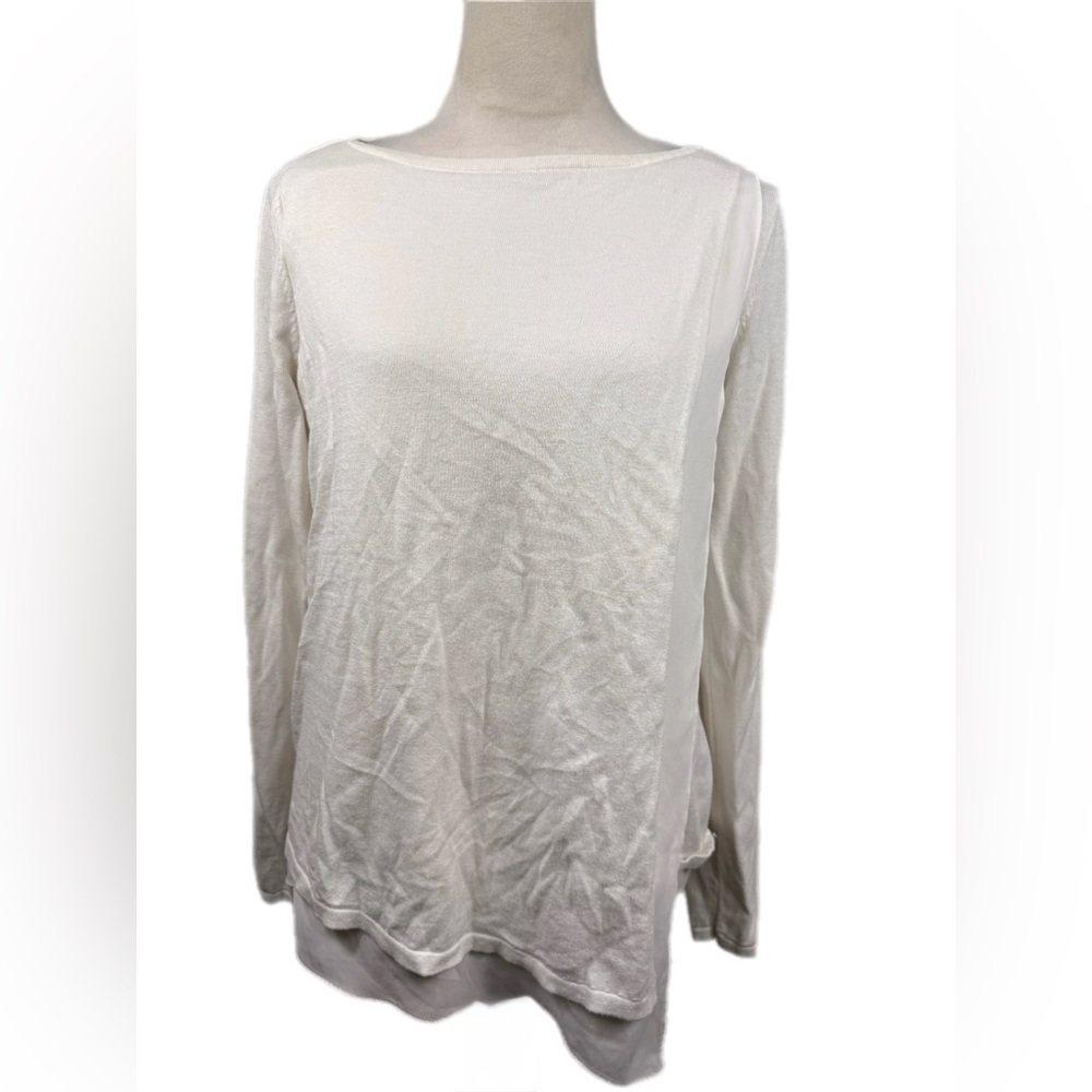 White House Black Market white Long Sleeve Top with sweater under size XL